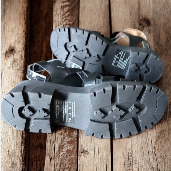 New American Eagle Womens Fisherman Sandals Size 11 Black Open Toe Chunky Heel - Picture 4 of 16